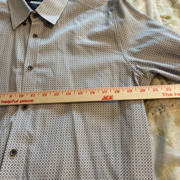 Ted Baker London Sz 4 Button Up Shirt Long Sleeve Flip Cuff Dress Shirt Pattern - Picture 8 of 9